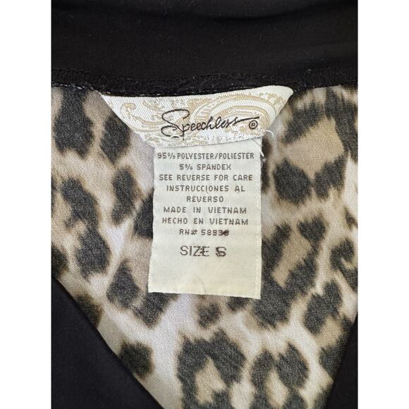 Speechless Y2K Babydoll Empire Waist Leopard Print Sleeveless Tie Back Top Sz S - Picture 9 of 12